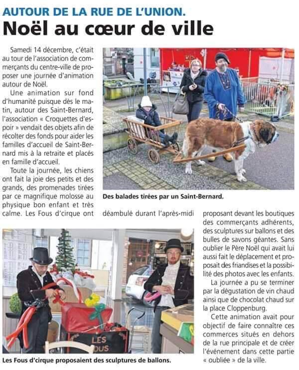 article de presse Marché de Noël à Bernay (27) en 2019
